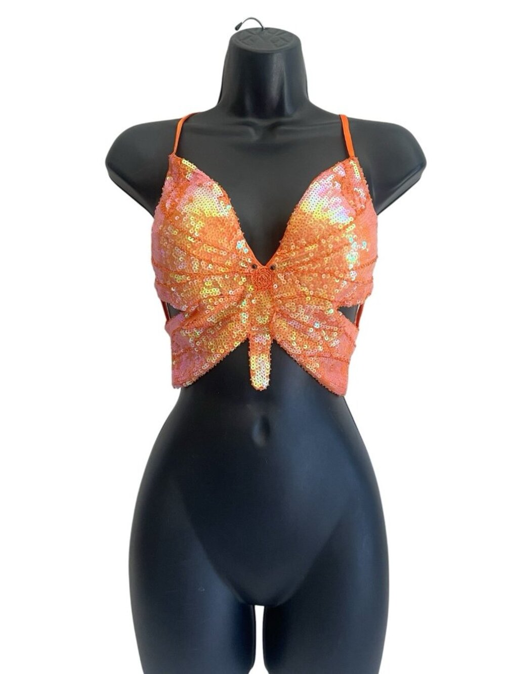 vtg y2k 90's Rue21 sequin butterfly top mermaid fairycore one sz - Picture 3 of 11